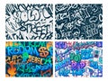 Graffiti pattern. Abstract riot street art, urban YOLO tags and underground hip-hop rap graffitis seamless vector