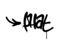 Graffiti phat word sprayed in black over white Royalty Free Stock Photo