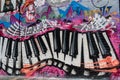 Graffiti of a piano keyboard Royalty Free Stock Photo