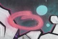 Graffiti pink oval stroke wall background