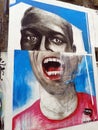 Graffiti portrait in London street