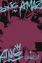 Graffiti Poster With Colorful Tags. Street Art Cover In Hand Drawn Graffiti Style
