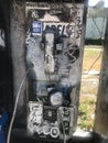 Graffiti Public Phone Grunge Burnt Pay Phone vandalized retro