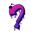 Graffiti Question Mark as Purple Bold Sign Vector Illustration