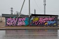 A graffiti in the rain