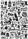 Graffiti rap doodles Royalty Free Stock Photo