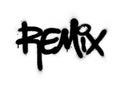 Graffiti remix word sprayed in black over white Royalty Free Stock Photo
