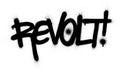 Graffiti revolt word sprayed in black over white Royalty Free Stock Photo