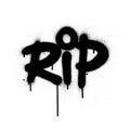 Graffiti RIP rest in peace abbreviation sprayed in black over white Royalty Free Stock Photo