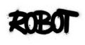 Graffiti robot word sprayed in black over white Royalty Free Stock Photo