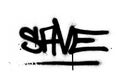 Graffiti save word sprayed in black over white Royalty Free Stock Photo