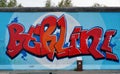 A graffiti saying Berlin on the East Side Gallery wall in Berlin, Germany