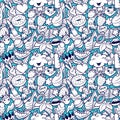 Graffiti seamless pattern with girlish doodles