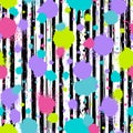 Graffiti seamless pattern. Repeating paint splatter pattern. Background abstract color splash. Grunge ink hand drawn texture. Spra