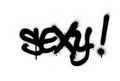 Graffiti sexy word sprayed in black over white Royalty Free Stock Photo