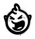 Graffiti shouting angry icon sprayed in black over white Royalty Free Stock Photo