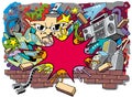 Graffiti Skate Roller background 03 Royalty Free Stock Photo