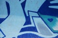 Graffiti on skatepark wall blue scratch background Royalty Free Stock Photo