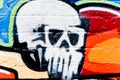 Graffiti:Skull on the Wall Royalty Free Stock Photo