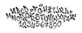 Graffiti spray alphabet. Spider font and digits. Vector illustration Royalty Free Stock Photo