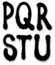 Graffiti spray paint font type (part 3) alphabet Royalty Free Stock Photo