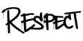 Graffiti spray respect word with over spray in black over white. vector illustration