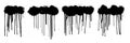 Graffiti spray template. Dirty paint clound splashes and drip lines grunge. Stencil graffiti spray isolated on white