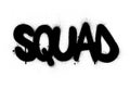 Graffiti squad word sprayed in black over white