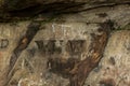 Graffiti in St Cuthberts Cave, Northumberland. England.UK