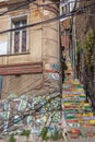 Graffiti Stairs Valparaiso Chile Royalty Free Stock Photo