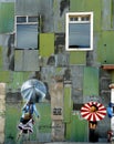 Graffiti- stars and umbrellas, Valparaiso Royalty Free Stock Photo