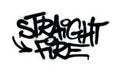 Graffiti straight fire text sprayed in black over white