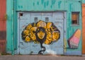 Graffiti, street art in the historic old town of Valparaiso. Chile Royalty Free Stock Photo