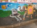 Graffiti street art in Varanasi, India