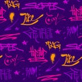 Graffiti Street Art Wall Grunge Color Font Vector Seamless Pattern Background