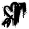 Graffiti Style Heart And Arrow isolated on White background Royalty Free Stock Photo