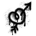 Graffiti Style Heart And Arrow isolated on White background Royalty Free Stock Photo