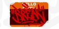 Graffiti Style Sticker Hello My Name Is With Some Street Art Lettering Vector Illustration Template Royalty Free Stock Photo