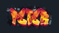 Graffiti Styled Urban Street Art Tagging Name Design - Peter