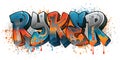 Graffiti Styled Urban Street Art Tagging Name Design - Ryker Royalty Free Stock Photo