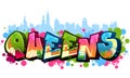 Queens - Graffiti Styled Vector Logotype Design