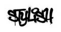 Graffiti stylish word sprayed in black over white Royalty Free Stock Photo