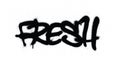 Graffiti tag fresh sprayed with leak in black on white