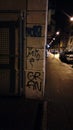 Graffiti Tag street Biel bienne night Royalty Free Stock Photo