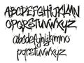 Graffiti tags marker font. Street art lettering designer, urban typography letters and alphabet with tag marker splatter