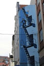 The graffiti with Tintin, Belgian Comics hero, on the street in Brussels, Belgium