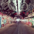 Graffiti tunnel in London City England Royalty Free Stock Photo
