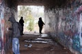 Graffiti under bridge Royalty Free Stock Photo