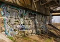 Graffiti under the railway bridge Royalty Free Stock Photo