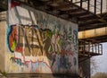Graffiti under the railway bridge Royalty Free Stock Photo
